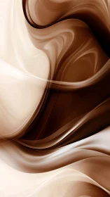 Curved brown and cream abstract waves flow across the frame
