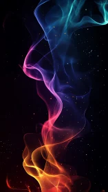 Neon light ribbons twist through deep cosmic void.