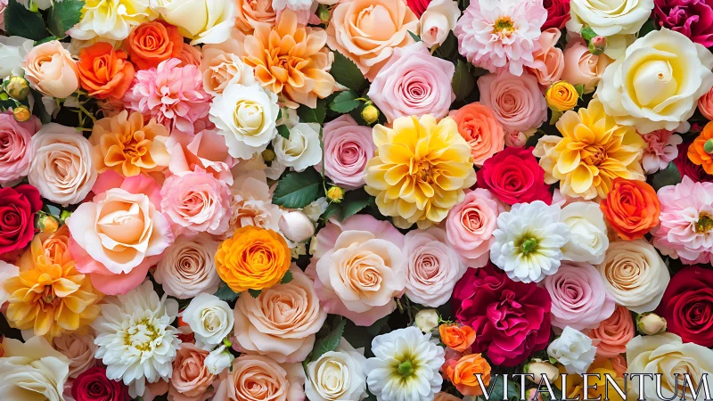 Dense Floral Arrangement: Multi-Species Chromatic Composition.