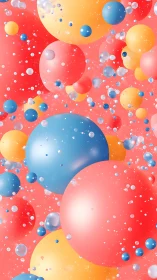 Color spheres drift through coral field with glossy gradients.