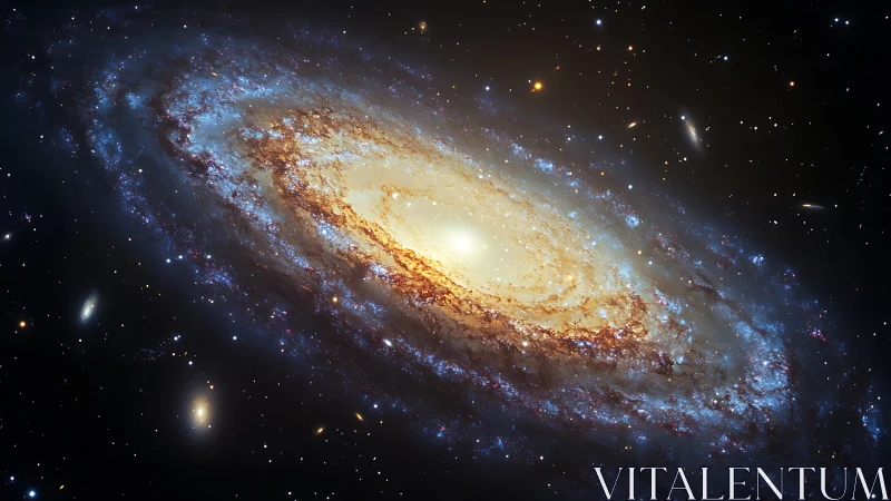Edge-on spiral galaxy with luminous core and multi-band star-forming arms