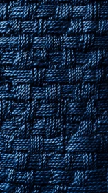 Midnight blue woven threads create a calm, textured rhythm