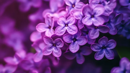 Delicate Lilac Blooms in Purple Twilight.