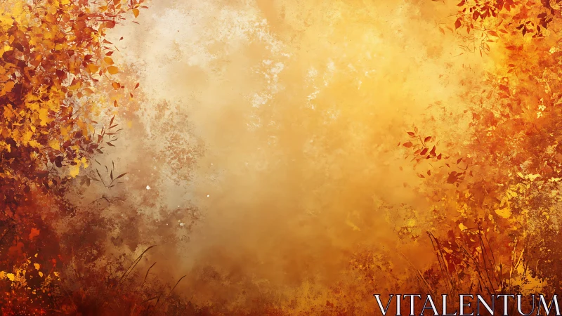 Autumn foliage frames textured warm gradient background