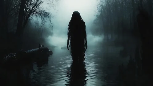 Mistborn river wraith waits beneath a bruised dawn sky.