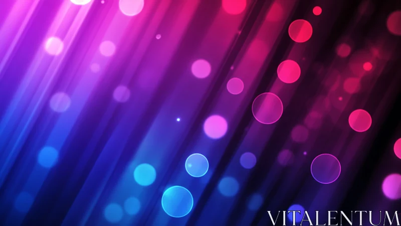 Neon bokeh orbs drifting across luminous gradient rays.