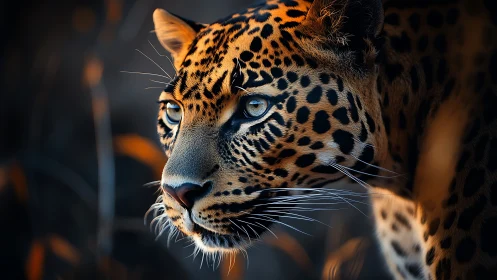 Leopard portrait captures intense gaze in warm side light