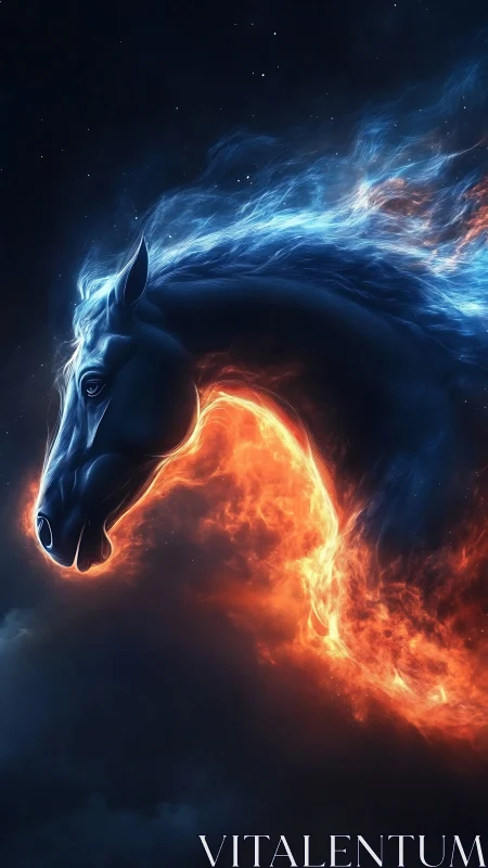 Starlit ember steed bends space with its burning mane