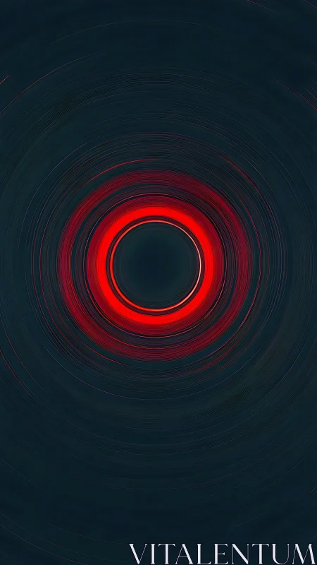 Crimson event horizon circling a dark digital abyss.