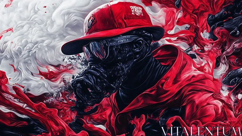 Storm of red energy swirls around a masked street figure