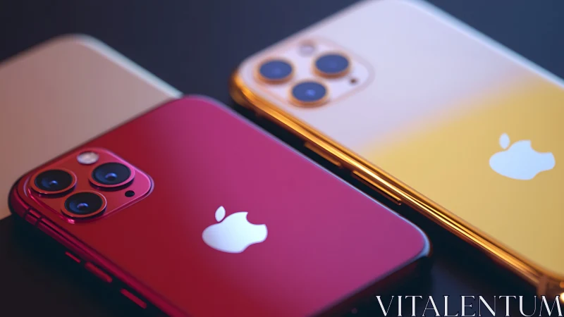 Bold colorful smartphones glow with sleek modern style