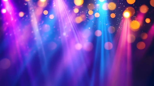 Spectral stage beams with bokeh particle diffusion field.