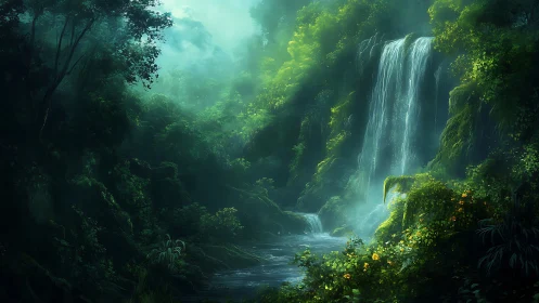 Where Emerald Mist Whispers: A Waterfall's Enchanted Sanctuary