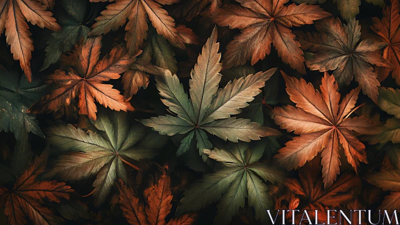 Autumn maple foliage in cinematic warm-cool color harmony.