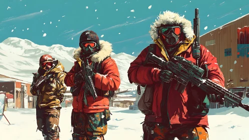 Arctic Operators: Three Commandos Ready for Frozen-Terrain Tactical Missions