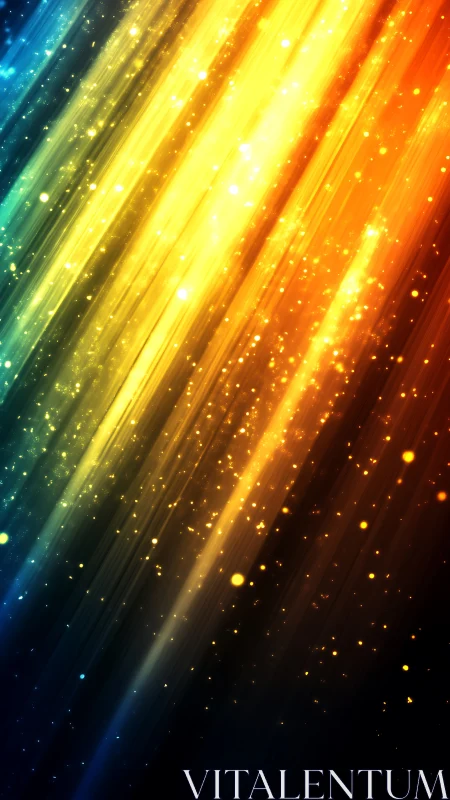 Prismatic lightfall streaks pour across a glittering night.