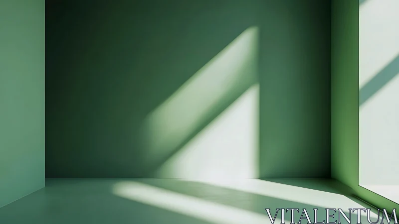 Soft green room where wandering light paints quiet angles.