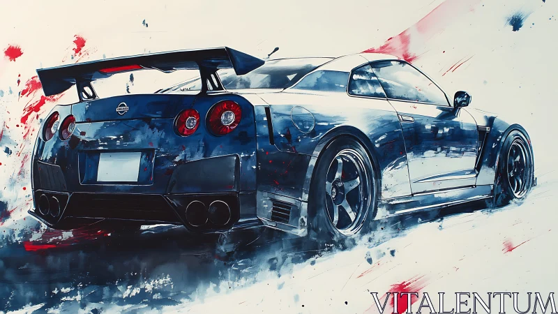 Street racer in motion, painted with bold splashed energy.