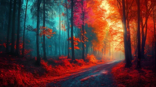 Chromatic Forest Path: High Dynamic Range Architectural Lighting Through Dense Woodland