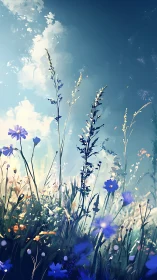 Diaphanous Meadow Composition: Atmospheric Wild Flora Study.