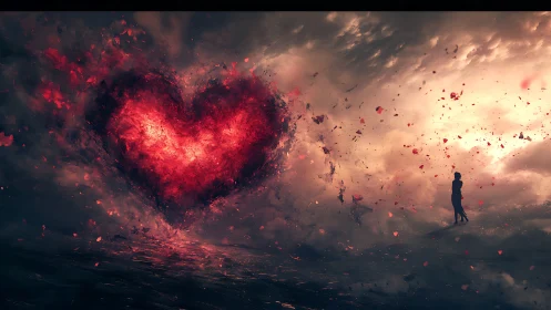 Incandescent Heart Explosion: Particle Dispersion in Atmospheric Context