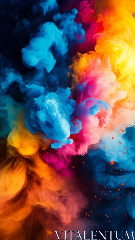 High-saturation pigment plumes form turbulent chromatic clouds