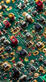 Electronic circuit board shows dense surface mount components