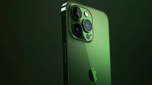 Emerald iPhone Pro Camera Module: Architectural Precision Rendering.