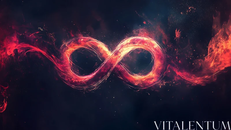 Fiery luminous infinity symbol twists across cosmic void