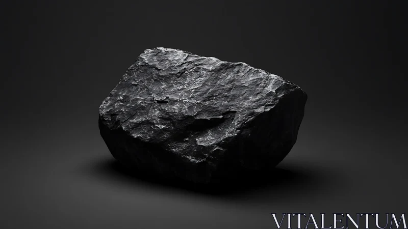 Midnight monolith: brooding black rock in studio hush.