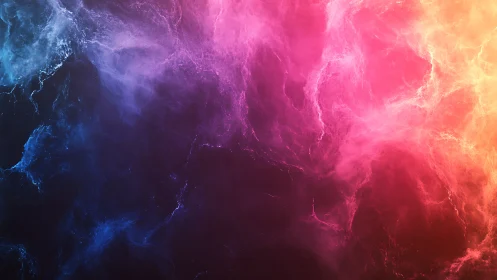 Colored nebula cloud gradient in deep abstract space.