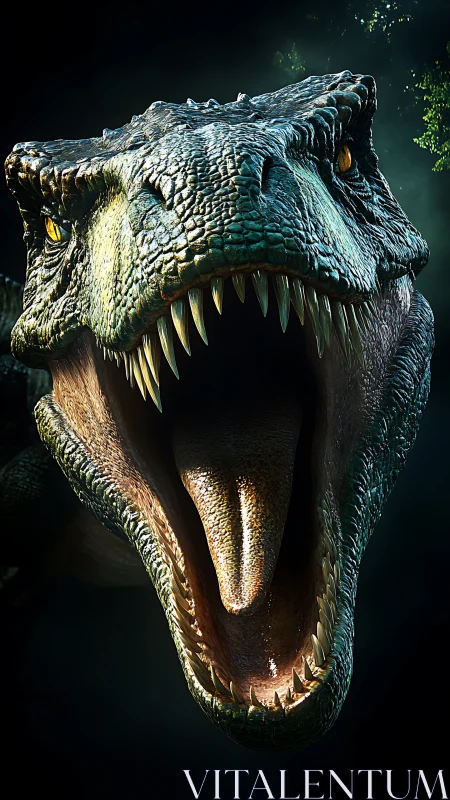 Jurassic thunder roars as a razor‑toothed titan lunges forward