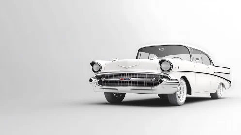 High-fidelity 3D render of midcentury American coupe profile.