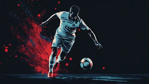 Crimson sprint of a shadow striker chasing the lone ball.