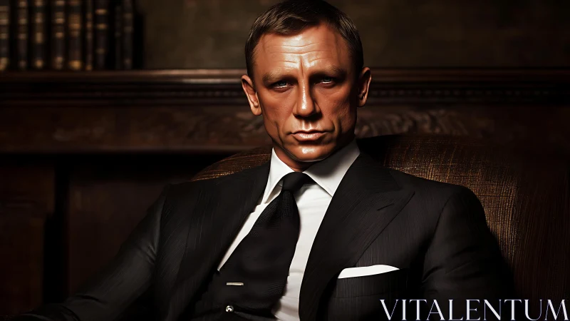 Cinematic male portrait in tailored suit under low-key lighting