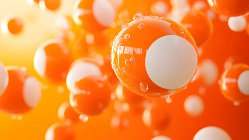 Glowing orange orbs drift through syrupy digital daylight