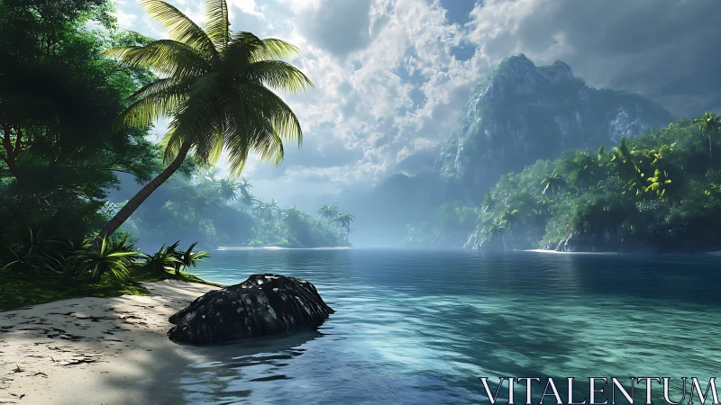 Jungle Lagoon: Where Emerald Cliffs Kiss Sapphire Waters.