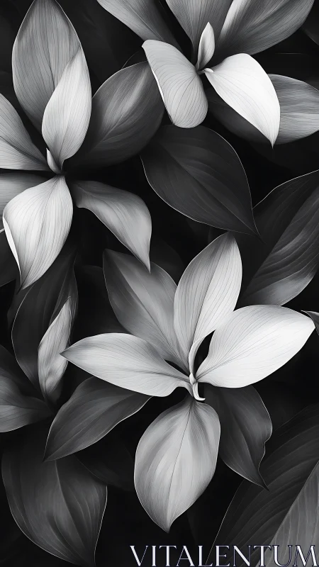 Monochrome leaves quietly choreograph a silken forest