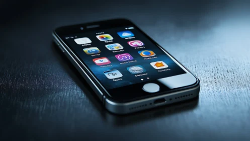 Pocket-Sized Portal: Smartphone's Glowing App Galaxy Awaits.