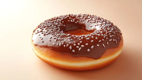 Chocolate Glazed Donut Topped with Sprinkles.