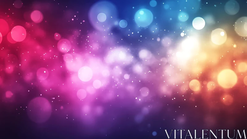 Vibrant abstract bokeh lights background with colorful gradient.