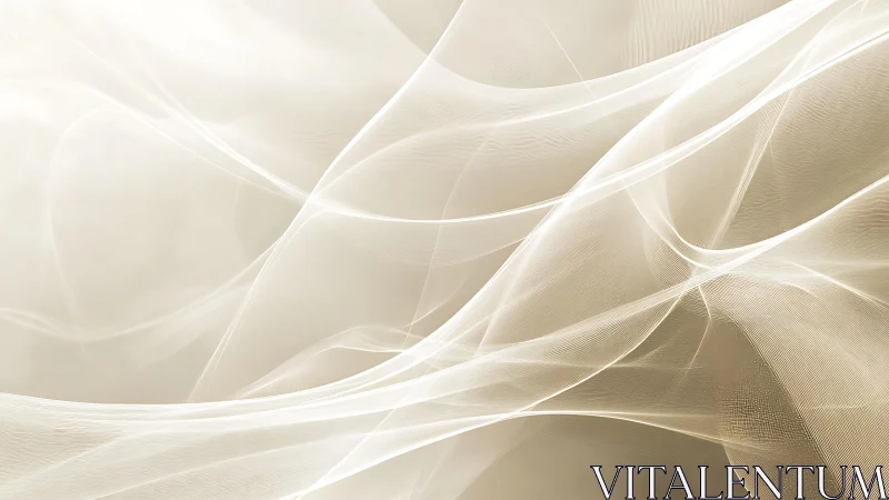 Soft Beige Abstract Waves with Gentle Fluid Motion, Modern Art.