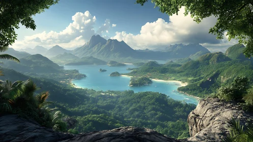 Emerald bays and cloud-kissed peaks in a hidden tropic world.