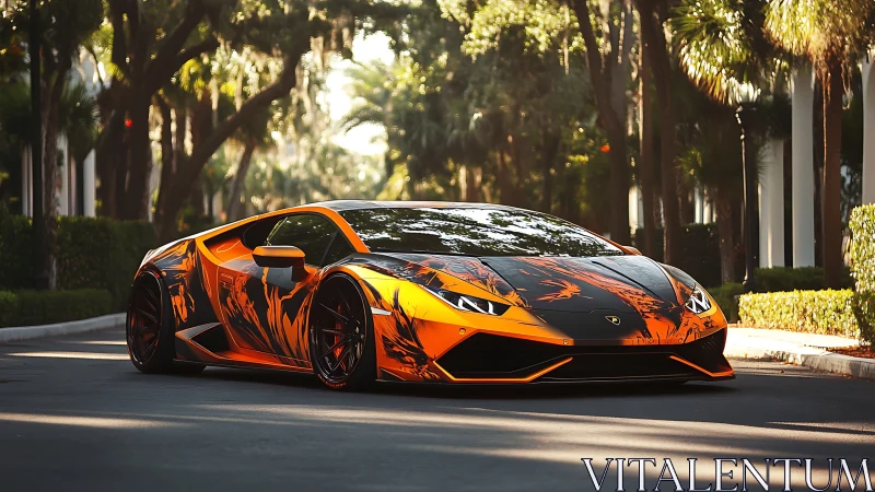 Low-slung supercar showcases aggressive orange-black aero wrap