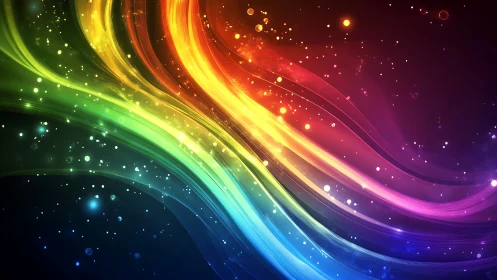 Spectral light trails with particle bokeh on dark gradient field