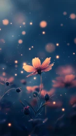 Stargazer blossom humming under lantern-speckled dusk.