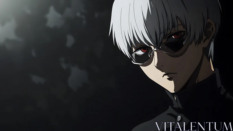 Silver-haired anime antihero watches from the shadows in silence