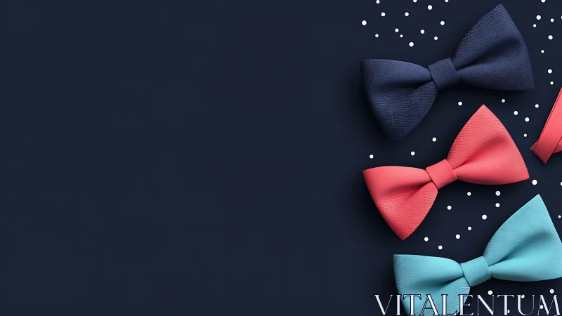 Three Fabric Bows Strike a Color-Pop Composition Against Midnight