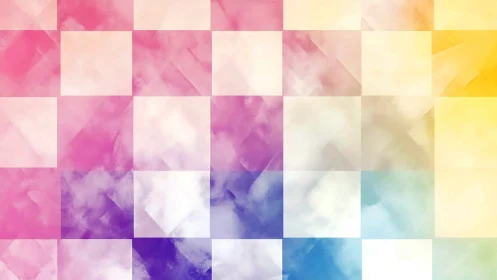 Pastel cloud grid drifts through a sunlit digital dreamscape.