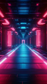 Neon hyperlane corridor humming toward a digital horizon.